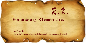 Rosenberg Klementina névjegykártya